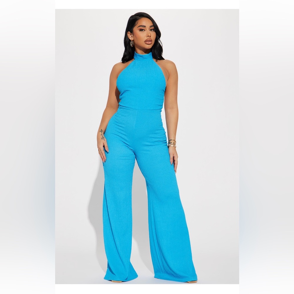 Kandice backless jumpsuit - blue